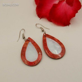 Hot Sale Resin Shell Earrings High Quality by Balinese Artisans